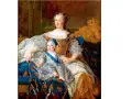 Królowa z dzieckiem, przyszłym Ludwikiem Ferdynandem de France, w bogatych szatach i koronach.