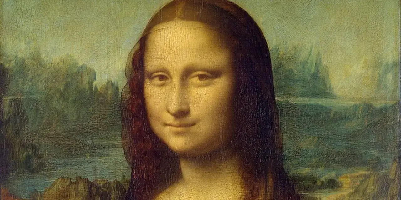 Portret Mony Lisy, arcydzieło o nieocenionej wartości artystycznej i historycznej, z tajemniczym uśmiechem na tle krajobrazu.