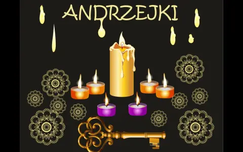 Andrzejki: płonące świece, klucz i mandale. Znaczenie imienia Andrzej to "męski", "odważny".