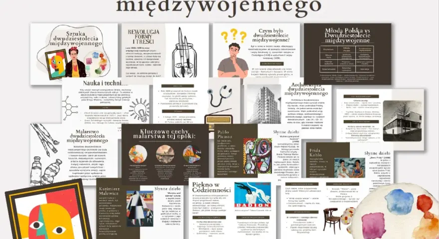 Sztuka dwudziestolecia międzywojennego: od kubizmu Picassa po abstrakcję Malewicza. Odkryj kluczowe cechy malarstwa, architektury i rewolucję formy tej epoki.