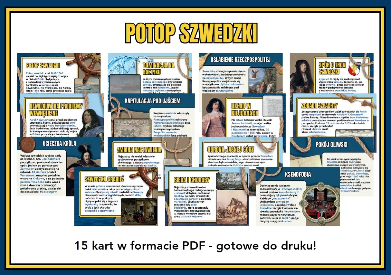 Potop szwedzki (1655-1660) to tragiczny okres w historii Polski, pełen grabieży, zniszczeń i zmian.